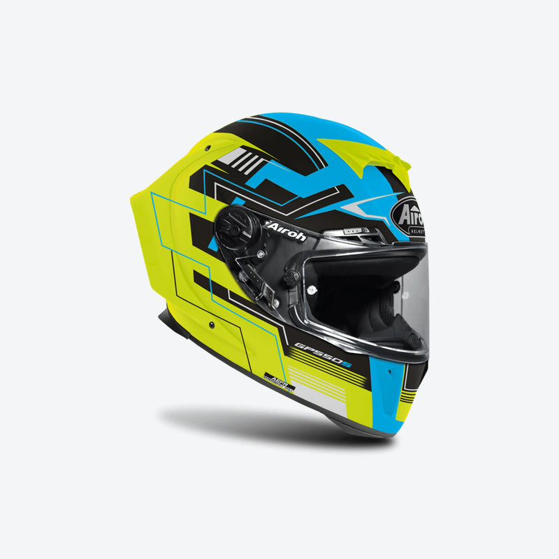 Каска AIROH GP550 S Challenge Blue/Yellow Matt - Avtozona