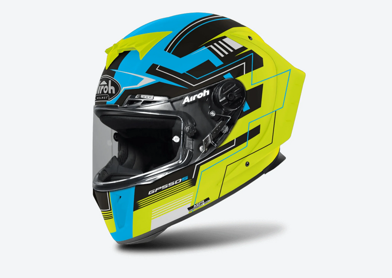 Каска AIROH GP550 S Challenge Blue/Yellow Matt - Avtozona