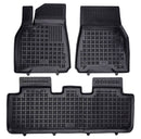 Ταπέτα από καουτσούκ Rezaw-Plast για Tesla Model Y (2020+) - 3 τεμάχια, μαύρο, τύπου λεκάνης