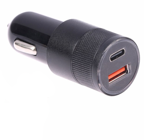 Адаптер за бързо зареждане с 2 порта – USB и PD Type-C - Avtozona