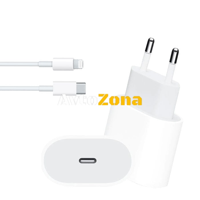 Комплект адаптер 20W Type-C и кабел USB-C - Avtozona