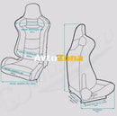 Спортни седалки велурени – Черни със синя лента 2бр. в к-т - Avtozona