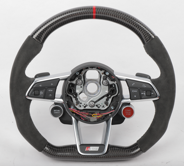 Audi Custom Карбонов Волан за AUDI MK3 TTRS TTS MK2 R8 TT S3 Genuine Carbon Fiber OEM Steering Wheels - Avtozona