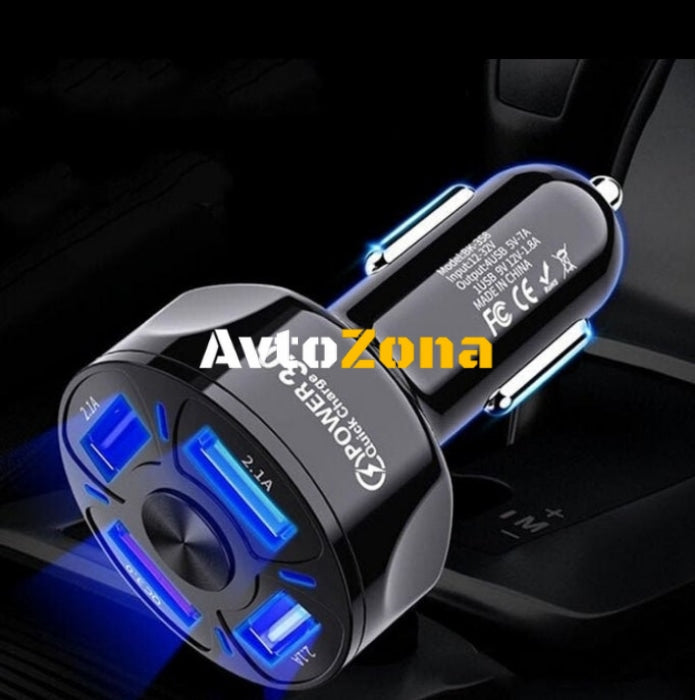 Зарядно за автомобил с 4 USB порта – Quick Charge 3.0 - Avtozona