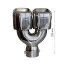 Διπλό ακροφύσιο εξάτμισης - 220 mm