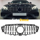 Централна решетка за Mercedes E-Class W213 S213 C238 A238 (2016-2019) GT-R Панамерикана Дизайн Черно Хром - Avtozona