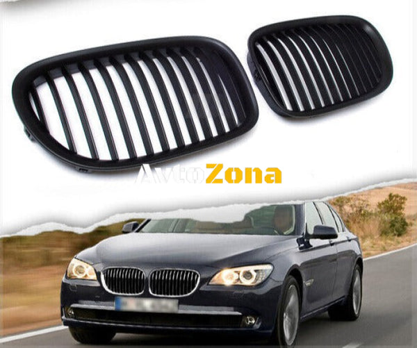 Черни Предни Решетки за BMW 7-Series F01/F02 (2008-2015) - Avtozona