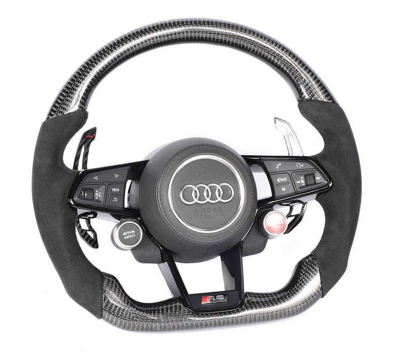 Custom Карбонов Волан за AUDI MK3 TTRS TTS MK2 R8 TT S3 Genuine Carbon Fiber OEM Steering Wheels - Avtozona