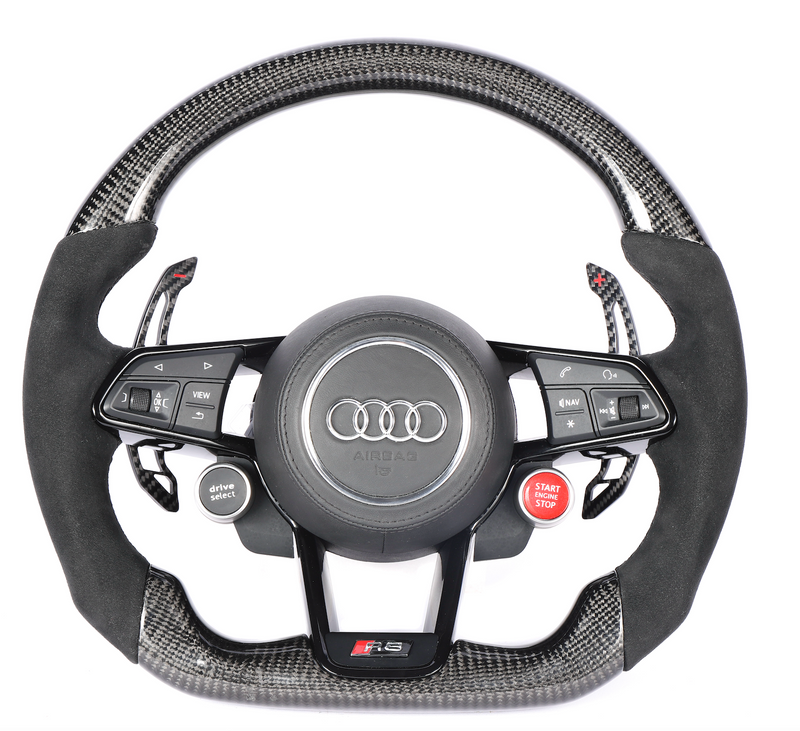 Custom Карбонов Волан за AUDI MK3 TTRS TTS MK2 R8 TT S3 Genuine Carbon Fiber OEM Steering Wheels - Avtozona