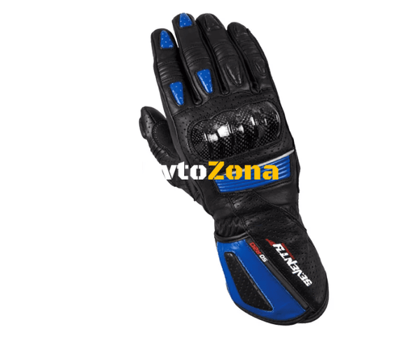 ДАМСКИ РЪКАВИЦИ SEVENTY SD-R20 SUMMER RACING BLACK/BLUE - Avtozona