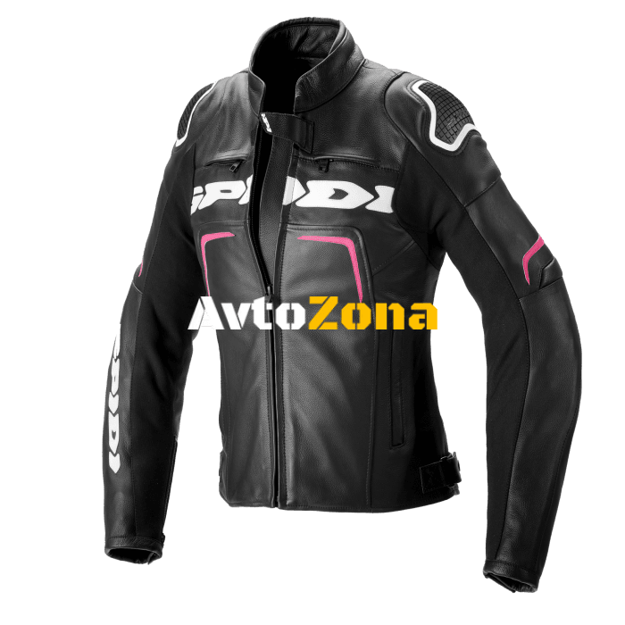 Дамско кожено яке SPIDI Evorider 2 Leather Black/Fuchsia - Avtozona