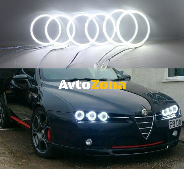 Диодни Ангелски Очи за Alfa Romeo 159 - Lightbar design матирани - бял цвят - Avtozona