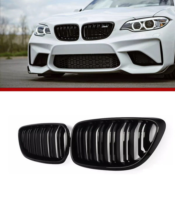 Двойни Бъбреци Решетки За БМВ BMW F22 F23 F24 F27 E87 2012г.-2018г. Черен Гланц Лак - Avtozona