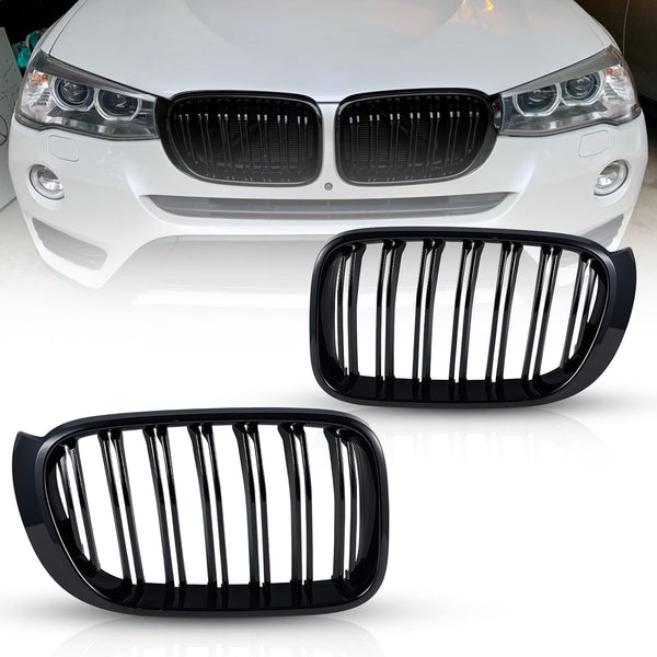 Двойни Бъбреци Решетки За БМВ BMW X3 X4 FACELIFT F25 F26 2014 - 2017г. Черен Гланц Лак - Avtozona