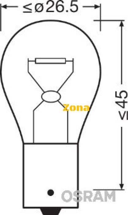 Комплект 2 халогенни крушки Osram PY21W Orange 12V 21W - Avtozona