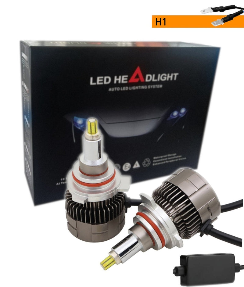 Комплект 3D CSP LED ЛЕД диодни крушки H1 Х1 12V 100W 20000lm за фарове Canbus без грешки 360° градуса - Avtozona