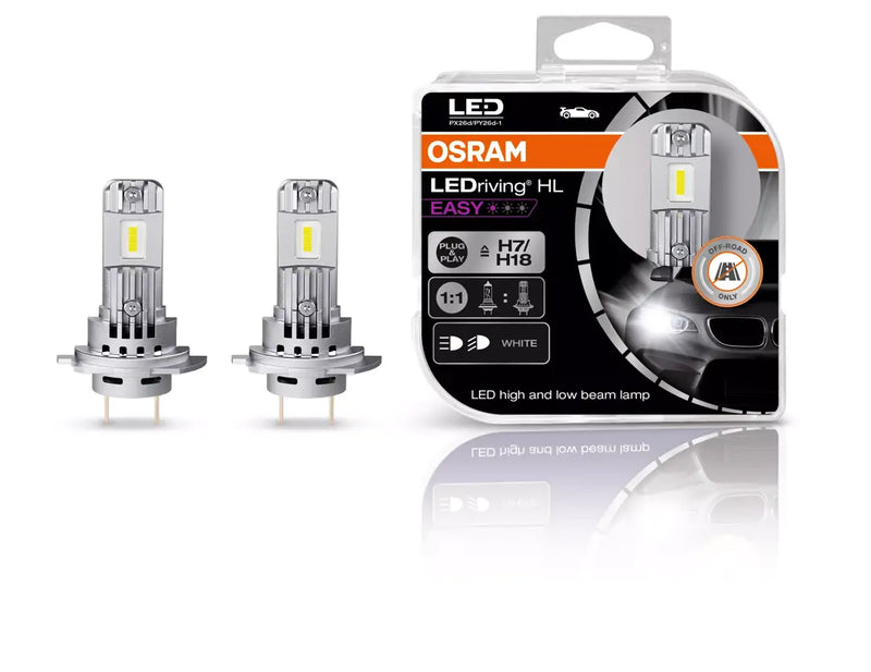 Комплект LED крушки Osram H7/H18 LEDriving HL EASY за фарове 12V – Лесен монтаж висока яркост - Avtozona