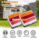 Комплект LED Лед Диодни Стопове 12V с Магнит и Окабеляване 5 Функции за Ремаркета Колесари Платформи МПС - Avtozona