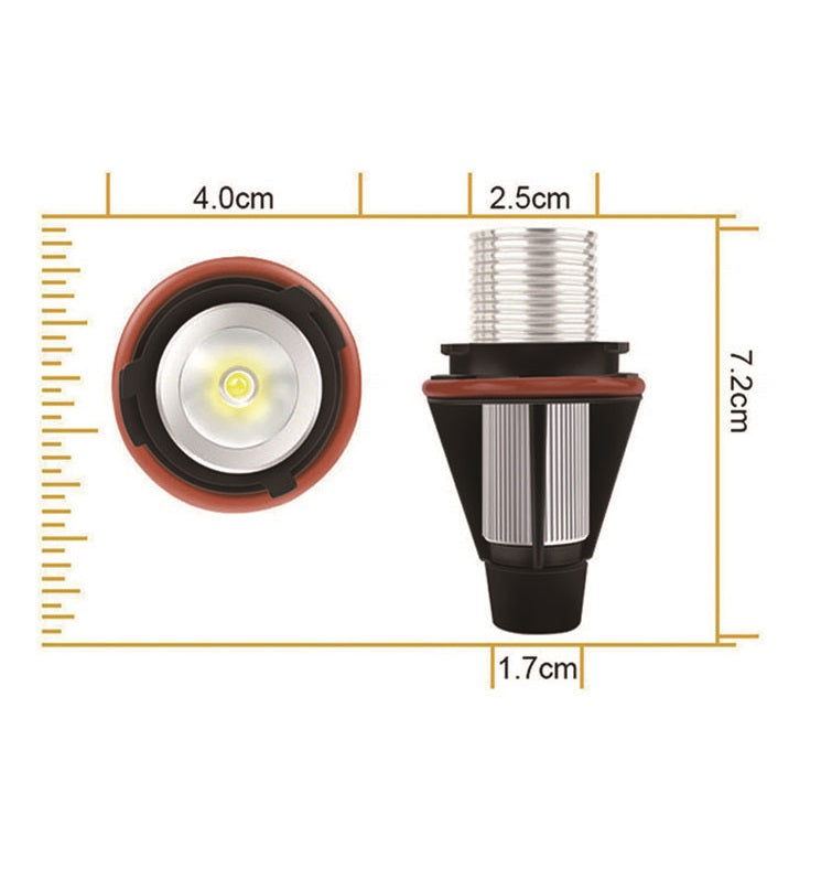 Комплект от 2 броя LED крушки Angel Eyes ангелски очи 12V-24V цвят червен за BMW с Canbus без грешки - Avtozona