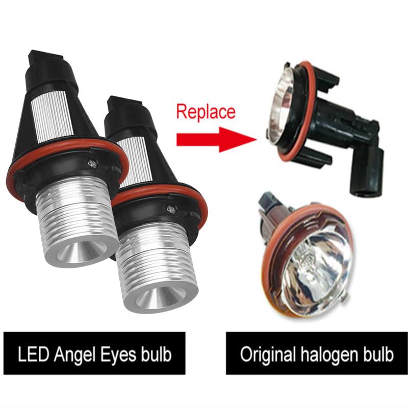 Комплект от 2 броя LED крушки Angel Eyes ангелски очи 12V-24V цвят жълт за BMW с Canbus без грешки - Avtozona