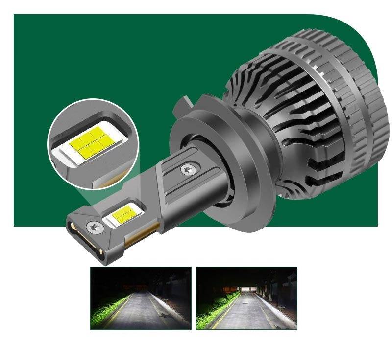 Комплект от 2 броя LED ЛЕД диодни крушки H7 Х7 12V 120W 13000lm за фарове Canbus без грешки 6000К - Avtozona