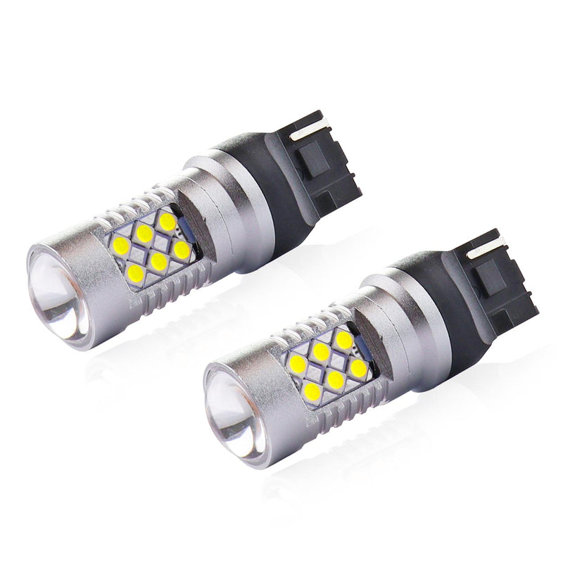 Комплект от 2бр. LED Лед Диодни крушки T20 W21W Canbus 3030 24SMD 12V-24V бяла светлина - Avtozona