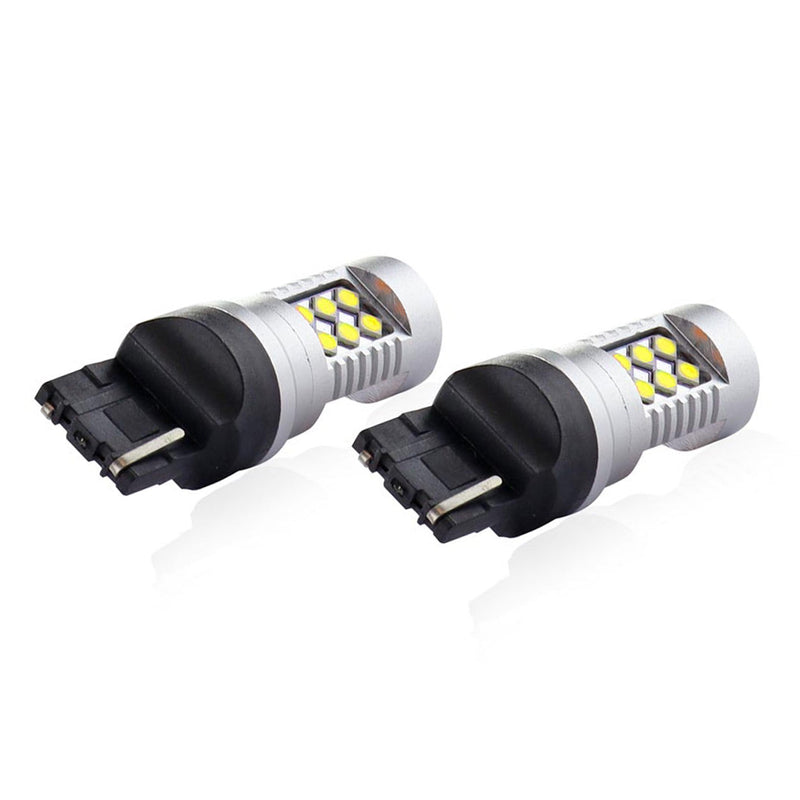 Комплект от 2бр. LED Лед Диодни крушки T20 W21W Canbus 3030 24SMD 12V-24V бяла светлина - Avtozona