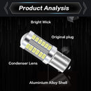 Комплект от 2бр. LED Лед Крушки 33 SMD С Лупа BAU15S 1156 (P21W) 12V Бяла Светлина Разминати пинове (150°) - Avtozona