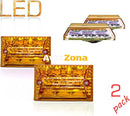 Комплект от 2 броя LED ЛЕД плафон за регистрационен номер оранжев жълто-бяло за камион ремарке каравана бус ван трактор и др. 12V - Avtozona