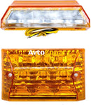 Комплект от 2 броя LED ЛЕД плафон за регистрационен номер оранжев жълто-бяло за камион ремарке каравана бус ван трактор и др. 12V - Avtozona