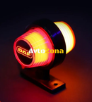 Комплект от 2 броя LED ЛЕД страничен габарит рогче 12 -24V оранжево - червено “old school” Неон Ефект с лого DF - Avtozona