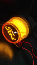 Комплект от 2 броя LED ЛЕД страничен габарит рогче 12 -24V оранжево - червено “old school” Неон Ефект с лого FD - Avtozona
