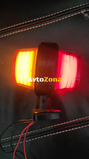 Комплект от 2 броя LED ЛЕД страничен габарит рогче 12 -24V оранжево - червено “old school” Неон Ефект с лого Iv - Avtozona