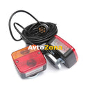 Комплект от 2 броя Стопове Задни светлини с 4 Функции За Ремарке Колесар Каравана Платформа С Магнит и Кабел 7.5m - Avtozona