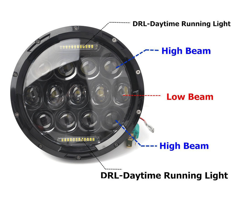 Комплект от 2бр. универсален 7 инча 18см ЛЕД LED фар лампа халоген 12V-24V