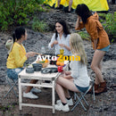 Комплект от 4 броя столове със сгъваема алуминиева маса 120 х 60 см. за пикник къмпинг градина тераса двор и др. - Avtozona