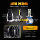 Комплект Умалени Мини Лед Led Диодни Крушки H7 Х7 12V 24V 72W 10000lm За Фарове Can Bus без Грешки - Avtozona