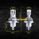 Комплект Умалени Мини Лед Led Диодни Крушки М3 H4 Х4 12V 24V 50W 5000lm за Трактори Мотоциклети Мотори Автомобили - Avtozona