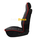 Комплект Универсална Тапицерия Тип Масажор 1 + 1 за Предни Седалки Лукс Черна със Червен шев Еко Кожа - Avtozona