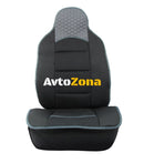 Комплект Универсална Тапицерия Тип Масажор 1 + 1 за Предни Седалки Лукс Черно-Сиво Текстил и Еко Кожа - Avtozona