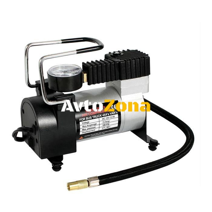 Компресор за гуми 12V 120W с манометър с букса за запалка - Avtozona