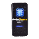 Копче Бутон За Вграждане За Интериорна Светлина Плафон Лампа LED Осветление 12V - 24V Надпис INTERIOR LIGHT Синя Светлина - Avtozona