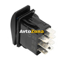 Копче Бутон За Вграждане Моментен Самовъзвратен за Лебедка Макара Повдигач 12V - 24V Надпис WINCH Синя Светлина - Avtozona