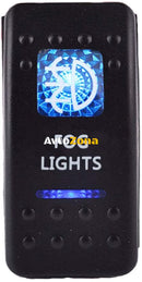 Копче Бутон За Вграждане за Фарове За Мъгла Халогени LED Лед Бар 12V - 24V Надпис FOG LIGHTS Синя Светлина - Avtozona