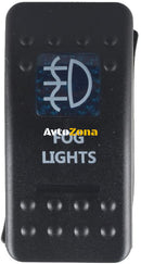 Копче Бутон За Вграждане за Фарове За Мъгла Халогени LED Лед Бар 12V - 24V Надпис FOG LIGHTS Синя Светлина - Avtozona