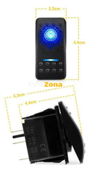 Копче Бутон За Вграждане за LED Лед Бар Халоген Светлини 12V - 24V Надпис LED LIGHT BAR Синя Светлина - Avtozona