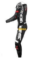 Кожен мото екип с гърбица SPIDI TRACK Perforated REPLICA EVO BLACK/WHITE - Avtozona