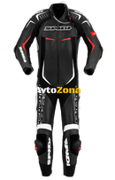 Кожен мото екип с гърбица SPIDI TRACK Perforated REPLICA EVO BLACK/WHITE - Avtozona