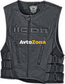 Кожен мото елек ICON VEST RED D3O - Avtozona