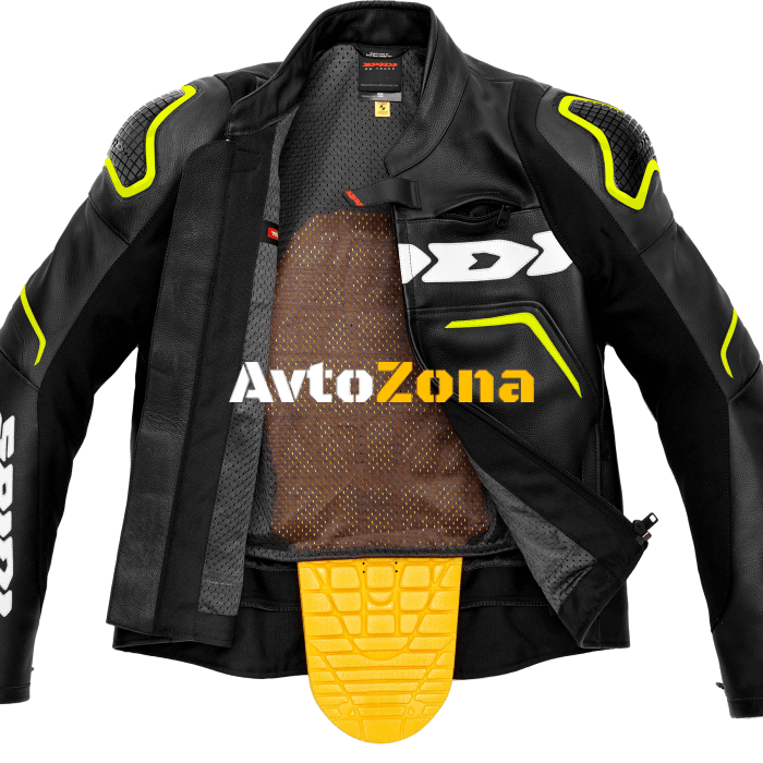 Кожено яке за мотор SPIDI EVORIDER 2 BLACK/FLUO YELLOW - Avtozona